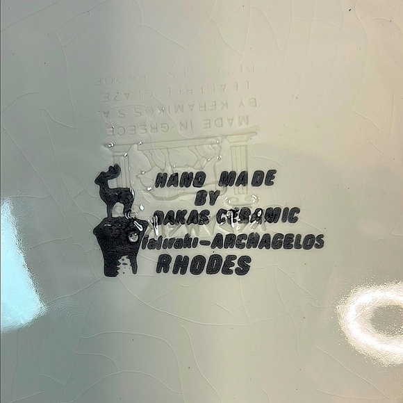 Greek Handmade Decorative Plates – Dakas Rhodes & Manousakis Colossus Set of 2 - Picture 8 of 15